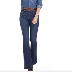 SPANX Pull-On Stretch Flare Jeans in Midnight Shade, Size XL Tall, 20327T